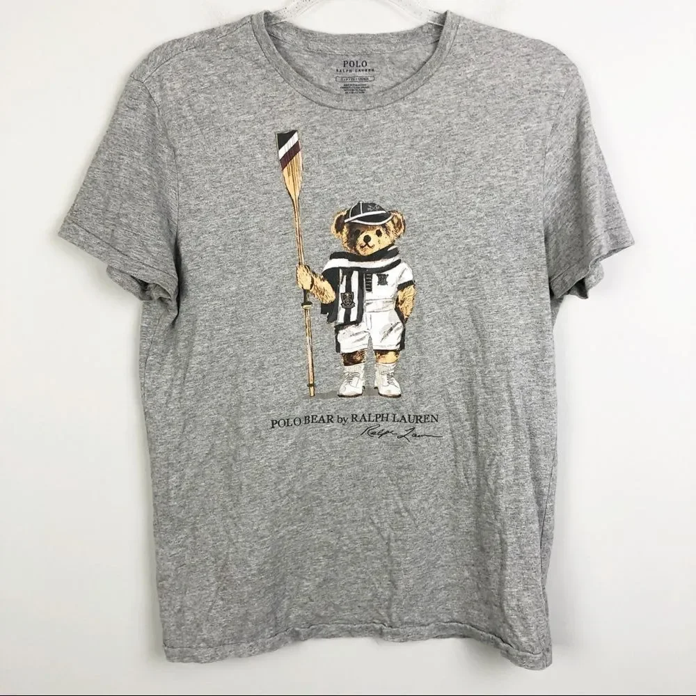 POLO RALPH LAUREN | Vintage Single Stitch Bear Short Sleeve Tee Gray Size Small